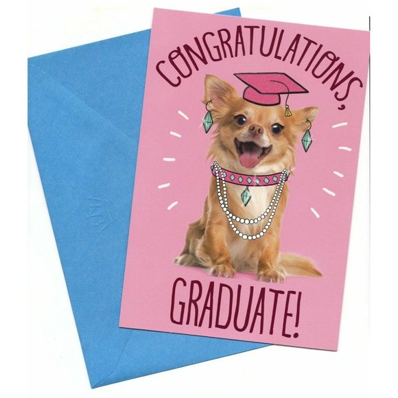Congratulations Congrats Graduate Graduation Wishes Greeting Card Dogs Lovers - Picture 1 of 4